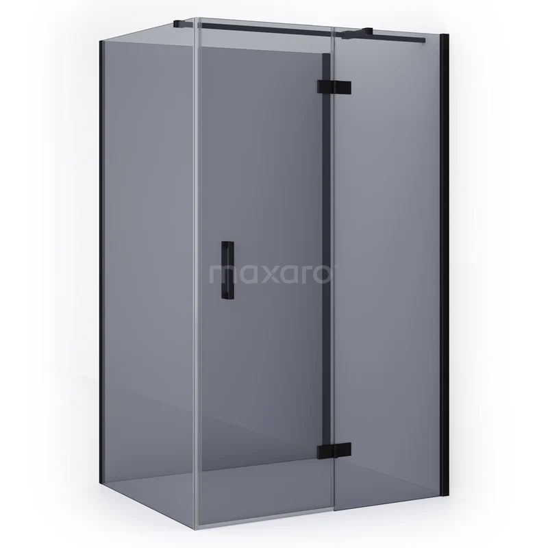 Diamond Shower enclosure | 110x90 cm Matte black Smoke glass Pivot door Semi-detached rectangle CDF22560911311MB