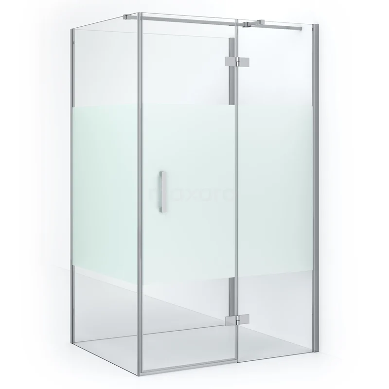 Diamond Shower enclosure | 120x100 cm Chrome Clear with matt strip Pivot door Semi-detached rectangle CDF22661012313C