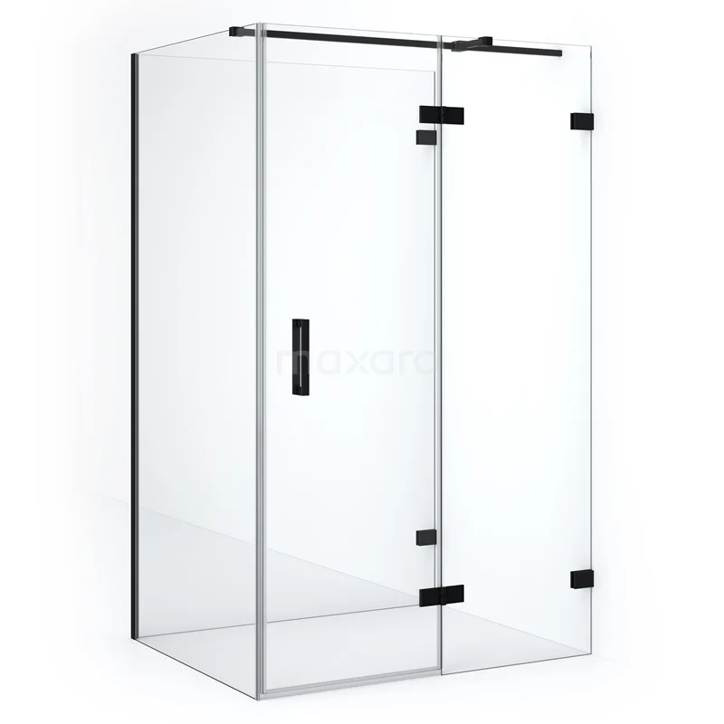 Diamond Shower enclosure | 110x100 cm Matte black Clear glass Pivot door Semi-detached rectangle CDF22561011320MB