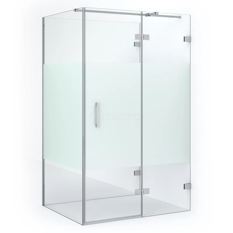 Diamond Shower enclosure | 110x80 cm Chrome Clear with matt strip Pivot door Semi-detached rectangle CDF22650811323C