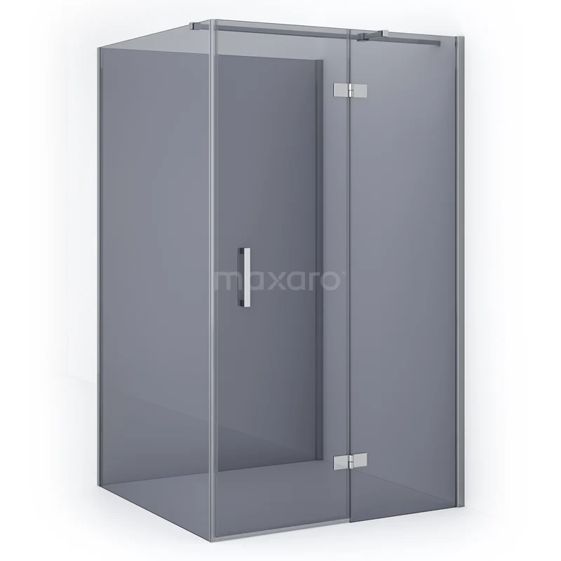 Diamond Shower enclosure | 120x120 cm Chrome Smoke glass Pivot door Semi-detached square CDF22661212311C