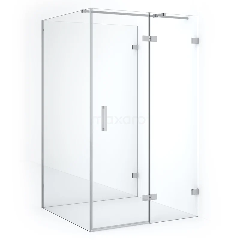 Diamond Shower enclosure | 130x120 cm Chrome Clear glass Pivot door Semi-detached rectangle CDF22661312320C