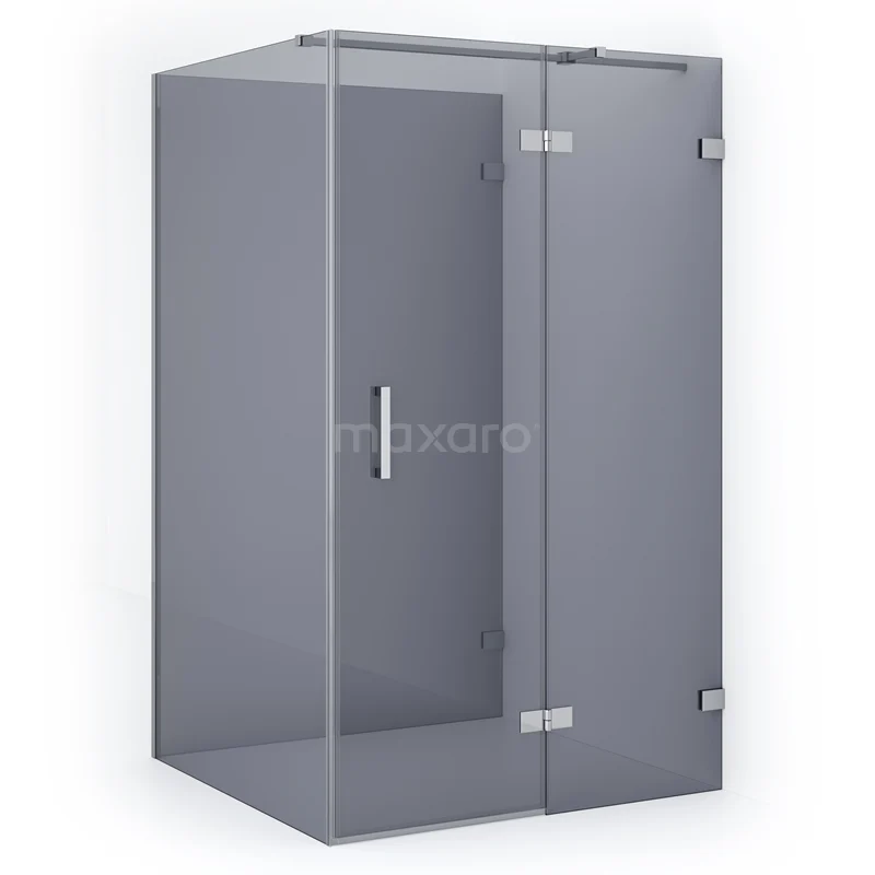 Diamond Shower enclosure | 120x120 cm Chrome Smoke glass Pivot door Semi-detached square CDF22661212321C