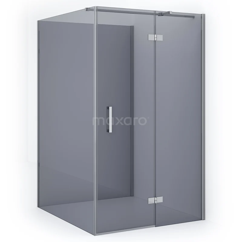Diamond Shower enclosure | 140x110 cm Chrome Smoke glass Pivot door Semi-detached rectangle CDF22651411311C