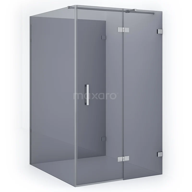 Diamond Shower enclosure | 140x110 cm Chrome Smoke glass Pivot door Semi-detached rectangle CDF22651411321C