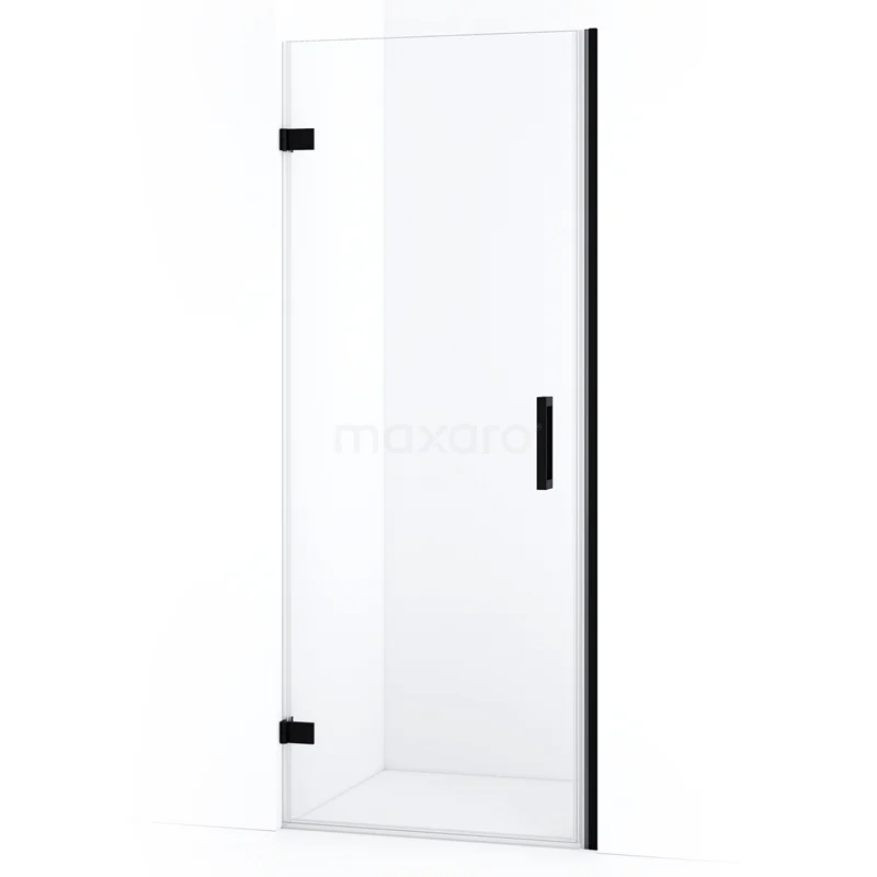 Diamond Shower door | 80 cm Matte black Clear glass Pivot door DDA2108220MB