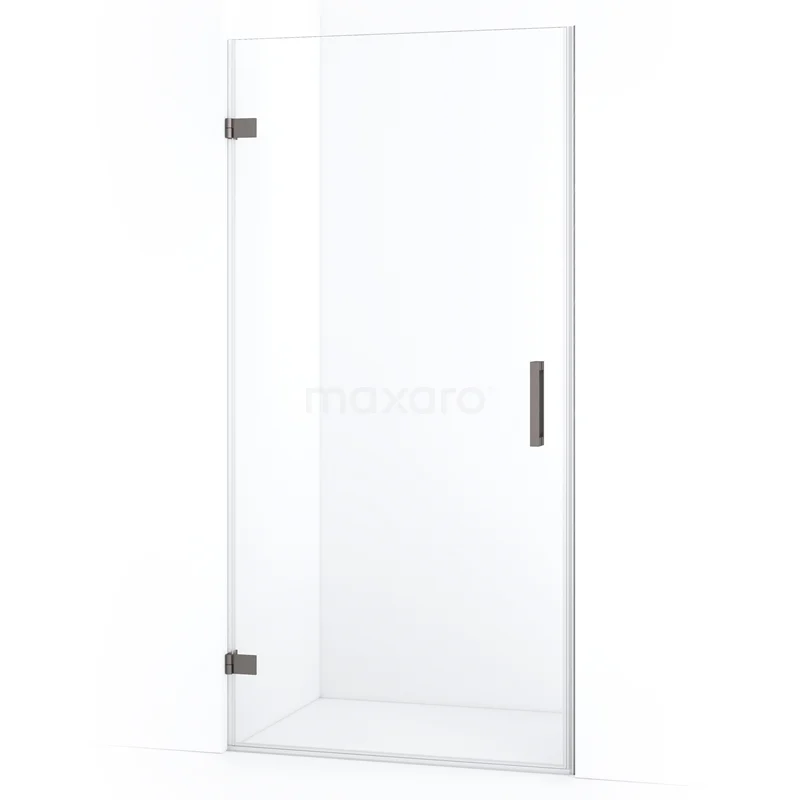 Diamond Shower door | 90 cm Black metal Clear glass Pivot door DDA2109120ZM