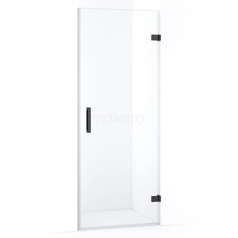 Diamond Shower door | 80 cm Black chrome Clear glass Pivot door DDA2208120BC