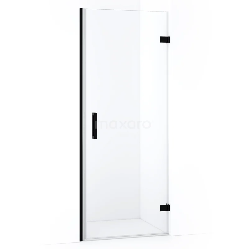 Duschtür Diamond 70 cm Klar Sicherheitsglas Matt Schwarz DDA2207220MB Glasdusch Tür mit mattschwarzen Scharnieren und Haltegriff, modernes Design, ideal für einen stilvollen Badezimmerraum.