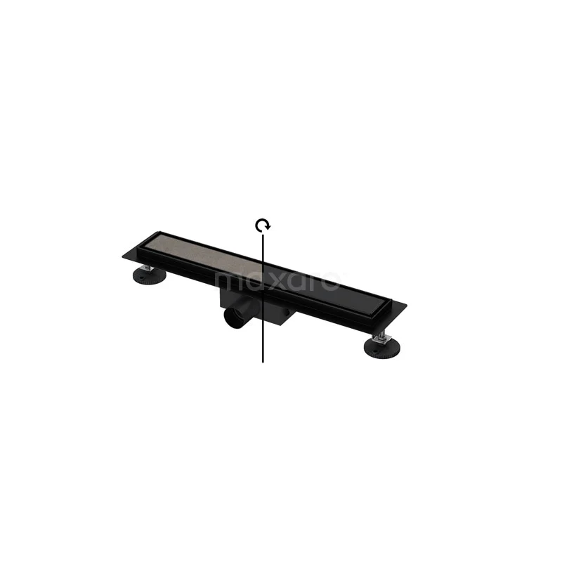 Shower drain with flange edge 50cm Tile and plate grid Black DFG02-0500MB