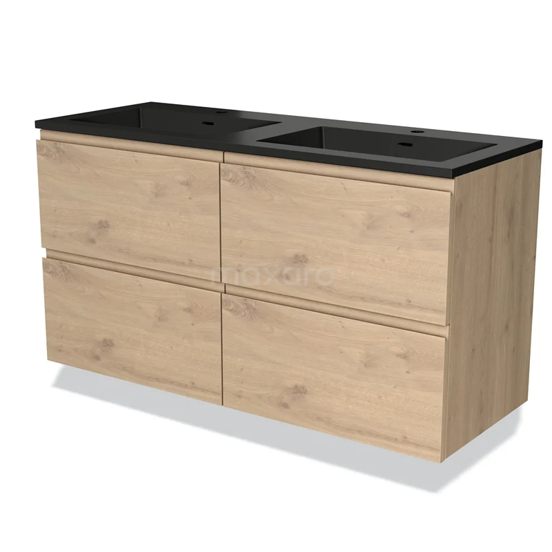 Modulo Vanity units with basin | 120 cm Light brown oak Handle-less front Quartz 4 drawers BMW18-00814