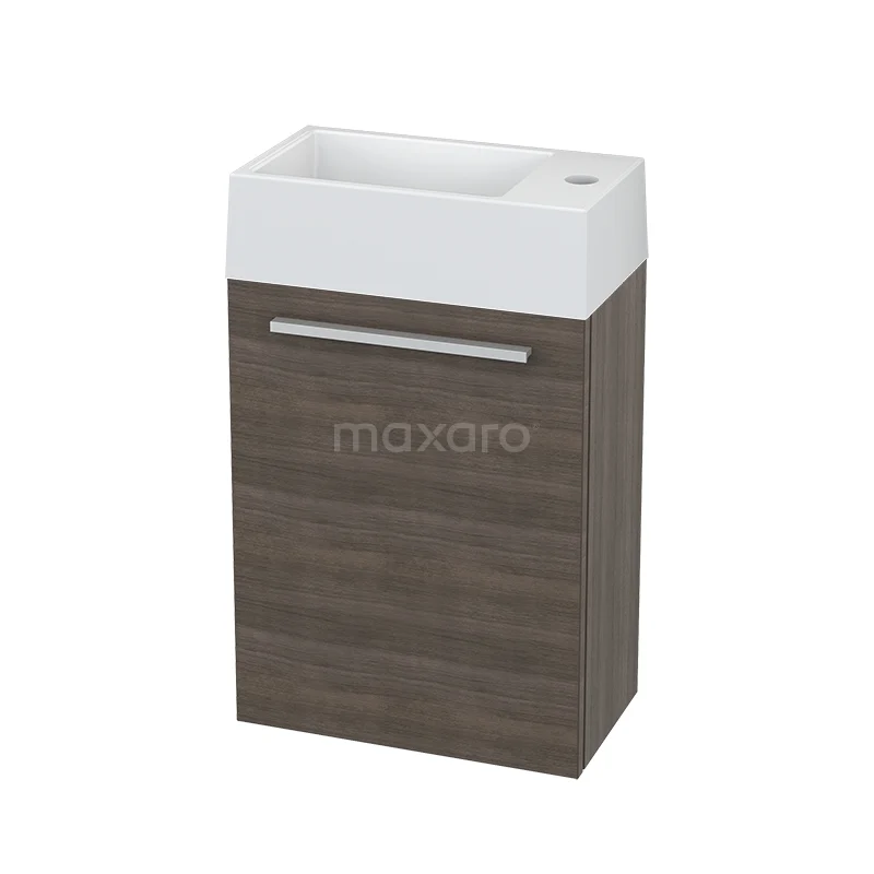Canto Toilet unit with basin | 40 cm Dark brown ash Flat fronts Mineral marble TMW05-00002