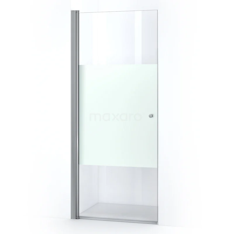 Zircon Comfort Shower door | 85 cm Chrome Clear with matt strip Bi-fold door S0312-0900N
