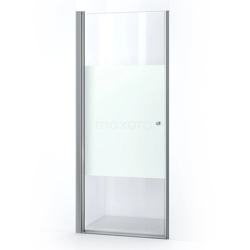 Zircon Comfort Shower door | 90 cm Chrome Clear with matt strip Pivot door S0312-0969N