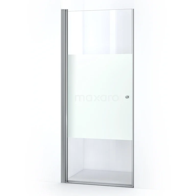Zircon Comfort Shower door | 90 cm Chrome Clear with matt strip Pivot door S0312-0970N