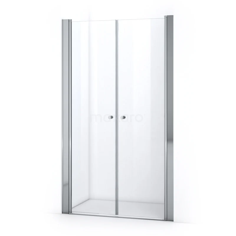 Zircon Comfort Shower door | 120 cm Chrome Clear glass Bi-fold door S0420-1200N