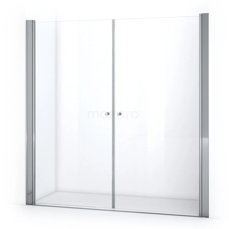 Zircon Comfort Duschtür | 200 cm Chrom Klarglas Pendeltür S0420-2000N Glasene Duschwand mit Aluminiumprofilen, Schiebetüren und klarem Design, perfekt für ein modernes Badezimmer.