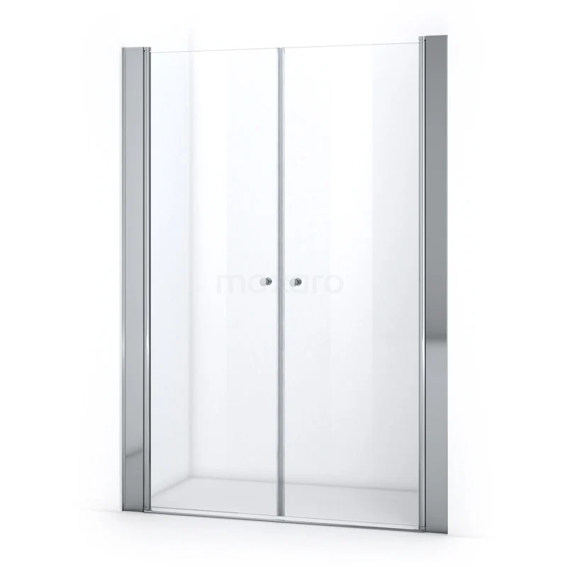 Duschtür Zircon Comfort 145cm Klar Sicherheitsglas Chrom S0430-1450N Glasene Duschkabine mit Schiebetüren, silberfarbene Profile und schlankes Design; ideal für luxuriöse Badezimmergestaltung.