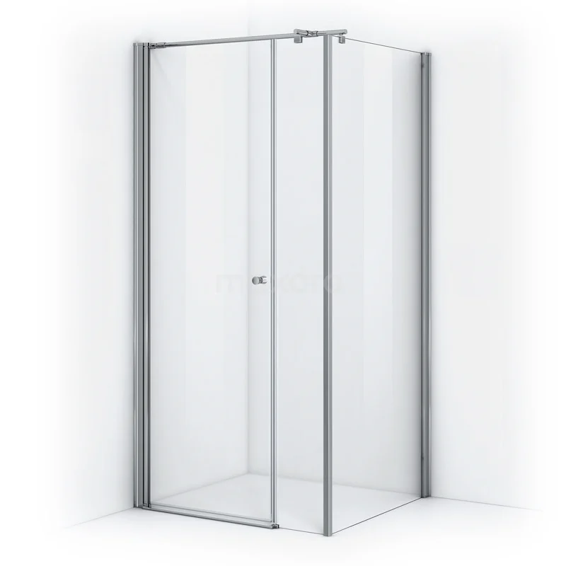 Zircon Comfort Shower enclosure | 100x80 cm Chrome Clear glass Pivot door Rectangle DH-100206013