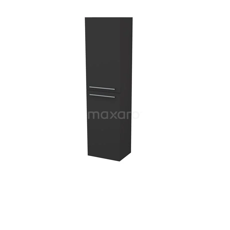 Box Badschränke | 150 cm Schwarz front 4 Fächer BKK27-00002 Matt Schwarz Badschrank mit schlanker, vertikaler Form, zwei Türen und zeitgemäßen Haltegriffen für moderne Badezimmerlagerung.