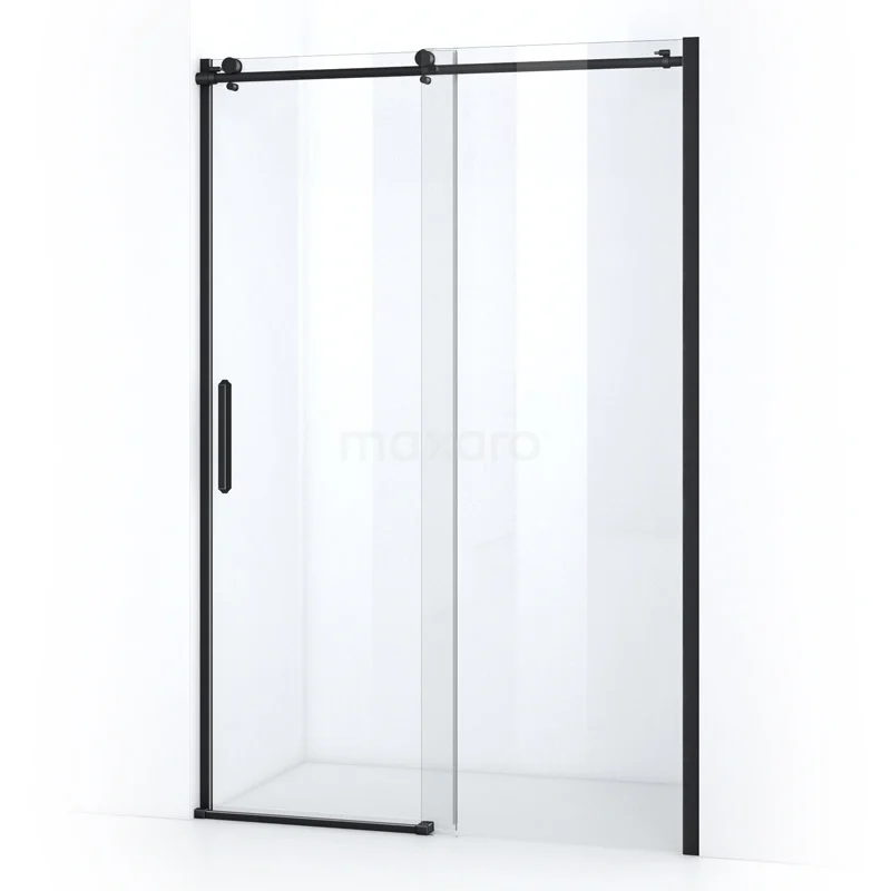 Crystal Allure Shower door | 140 cm Matte black Clear glass Sliding door S6120-1400M