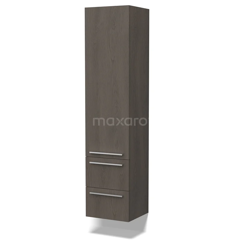Lungo Bathroom cabinet | 170 cm Dark brown oak Flat fronts 3 compartments + 2 drawers BKK10-00067