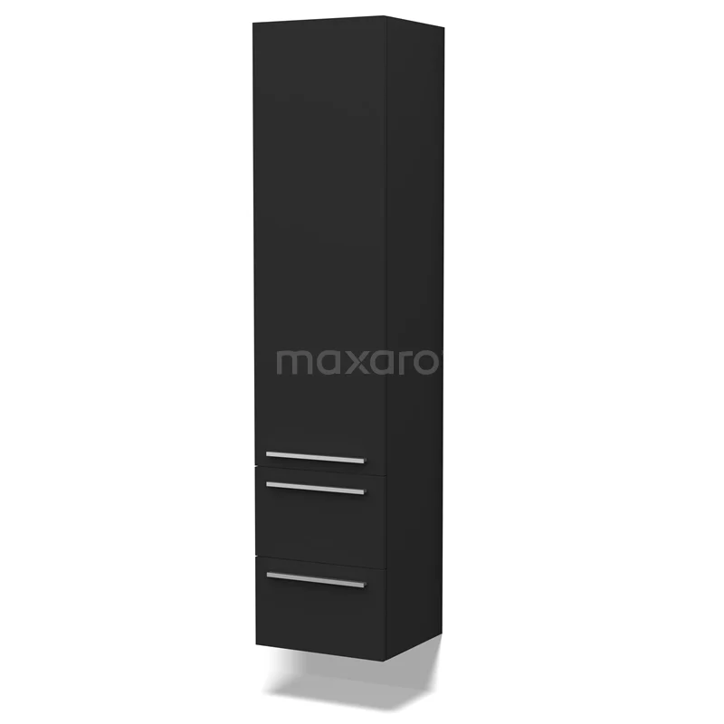 Lungo Bathroom cabinet | 170 cm Matte black Flat fronts 3 compartments + 2 drawers BKK10-00018