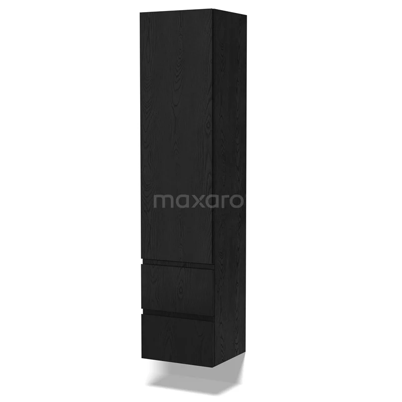 Lungo Bathroom cabinet | 170 cm Black oak Handle-less fronts 3 compartments + 2 drawers BKK10-00063