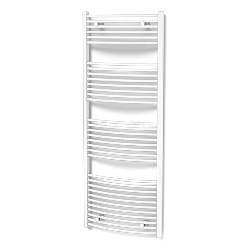 Handtuchheizkörper Venus Gloss White 983 watt 60x170cm Vertical Steel DR18-0617GWN Weiße Design-Handtuchheizkörper aus Stahl mit gebogenen Rohren, perfekt für ein modernes Badezimmer.