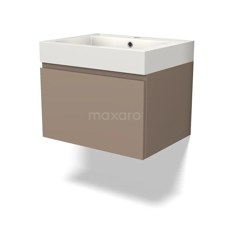 Modulo Vanity units with basin | 60 cm Taupe Handle-less front Mineral marble 1 drawer BMW11-03787