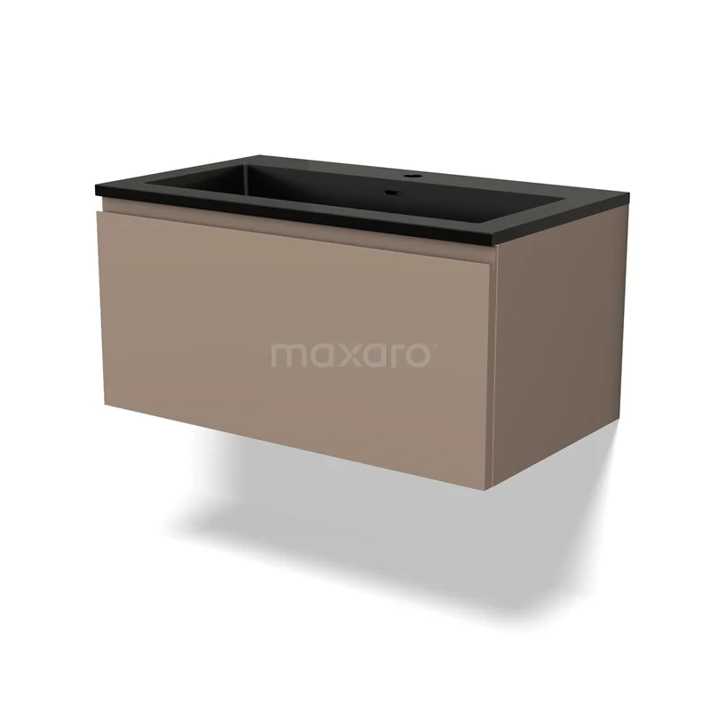 Modulo Vanity units with basin | 80 cm Taupe Handle-less front Quartz 1 drawer BMW11-03814
