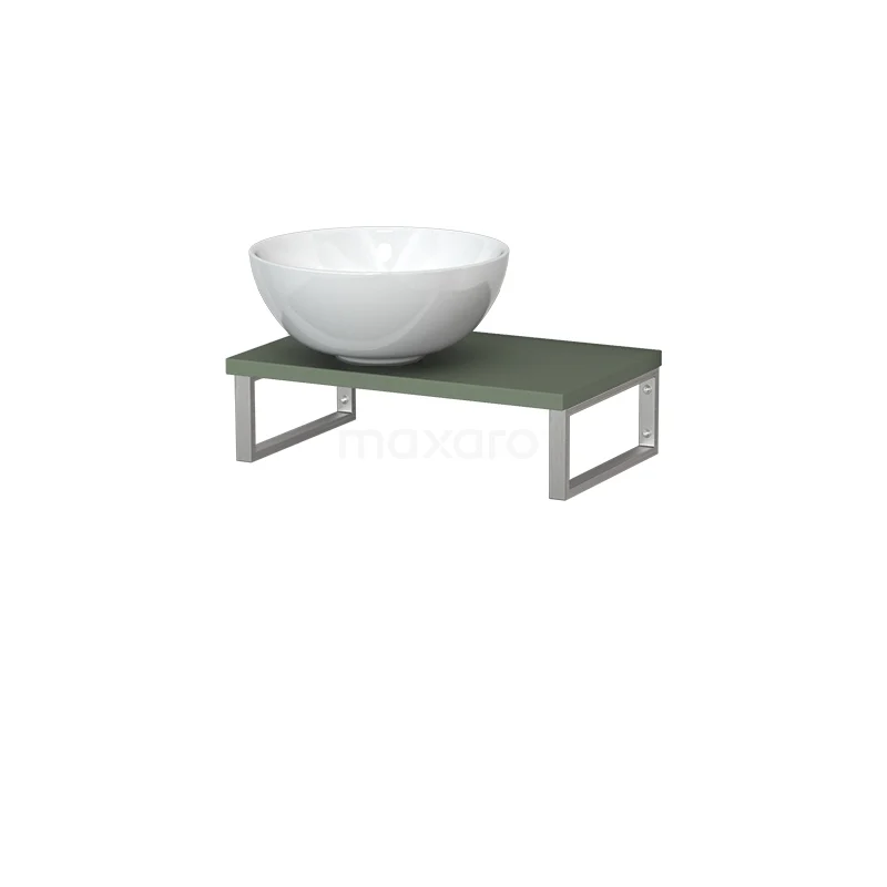 Modulo Pico Basin worktop with countertop wash basin | 41 cm Sage green High-gloss white Ceramic TMK01-00572