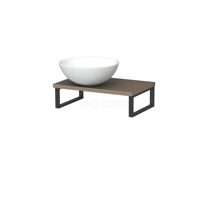Modulo Pico Basin worktop with countertop wash basin | 41 cm Taupe Matte white Ceramic TMK01-00601