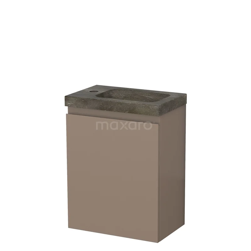 Modulo Pico Toilet unit with basin | 40 cm Taupe Handleless front Natural stone TMW10-00439