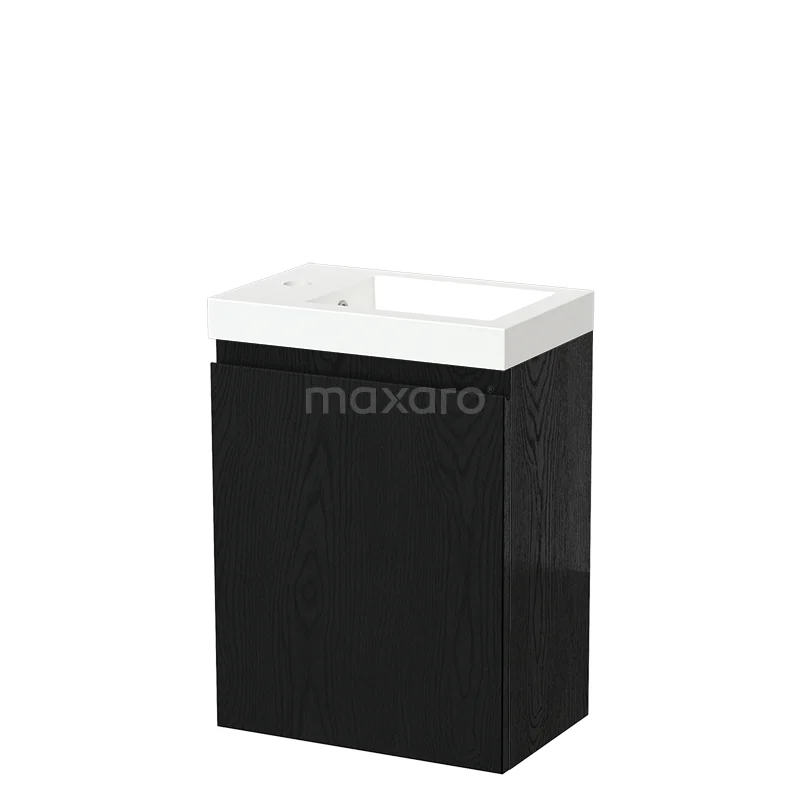 Modulo Pico Toilet unit with basin | 40 cm Black oak Handleless front Mineral marble TMW10-00498