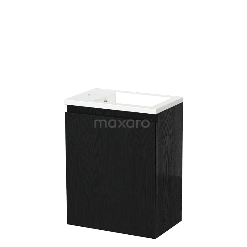 Modulo Pico Toilet unit with basin | 40 cm Black oak Handleless front Mineral marble TMW10-00499