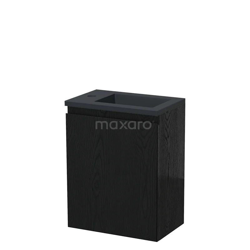 Modulo Pico Toilet unit with basin | 40 cm Black oak Handleless front Quartz TMW10-00500