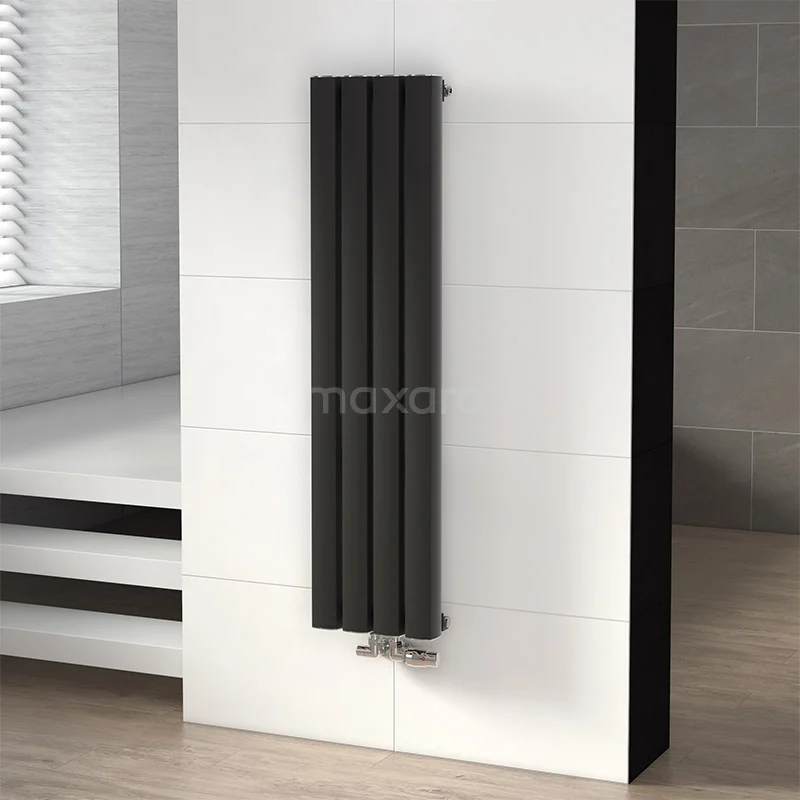 Neptune Designradiator | 29,7x120 cm Mat zwart 1176 W att Aluminium Centrale verwarming DR54_0412SBN